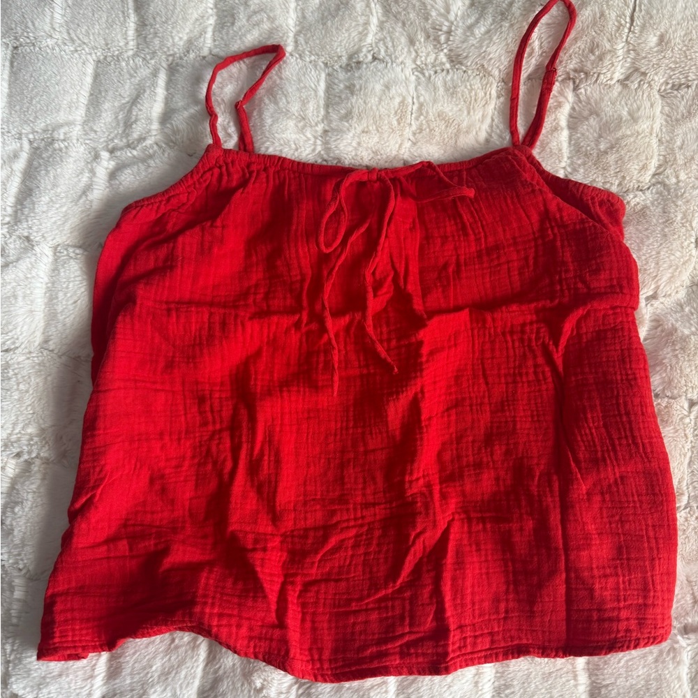 H&M red babydoll top